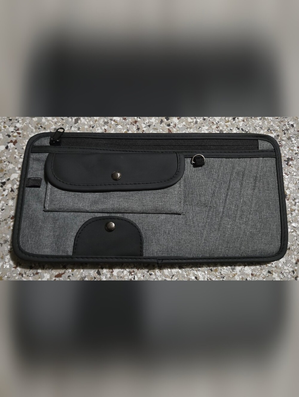 Car Visor Document Organizer Bag with Black Trim